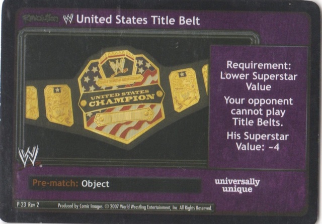 REVOLUTION WWE United States Title Belt